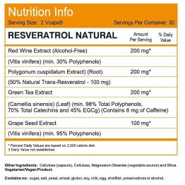 RESVERATROL NATURAL NOW FOODS 60vaps ΚΑΡΔΙΑΚΗ ΛΕΙΤΟΥΡΓΙΑ